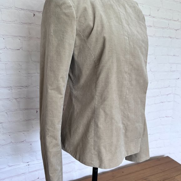 Theory Beige Hi Neck Military Fitted Crop Jacket - SIze 6 - Picture 9 of 14